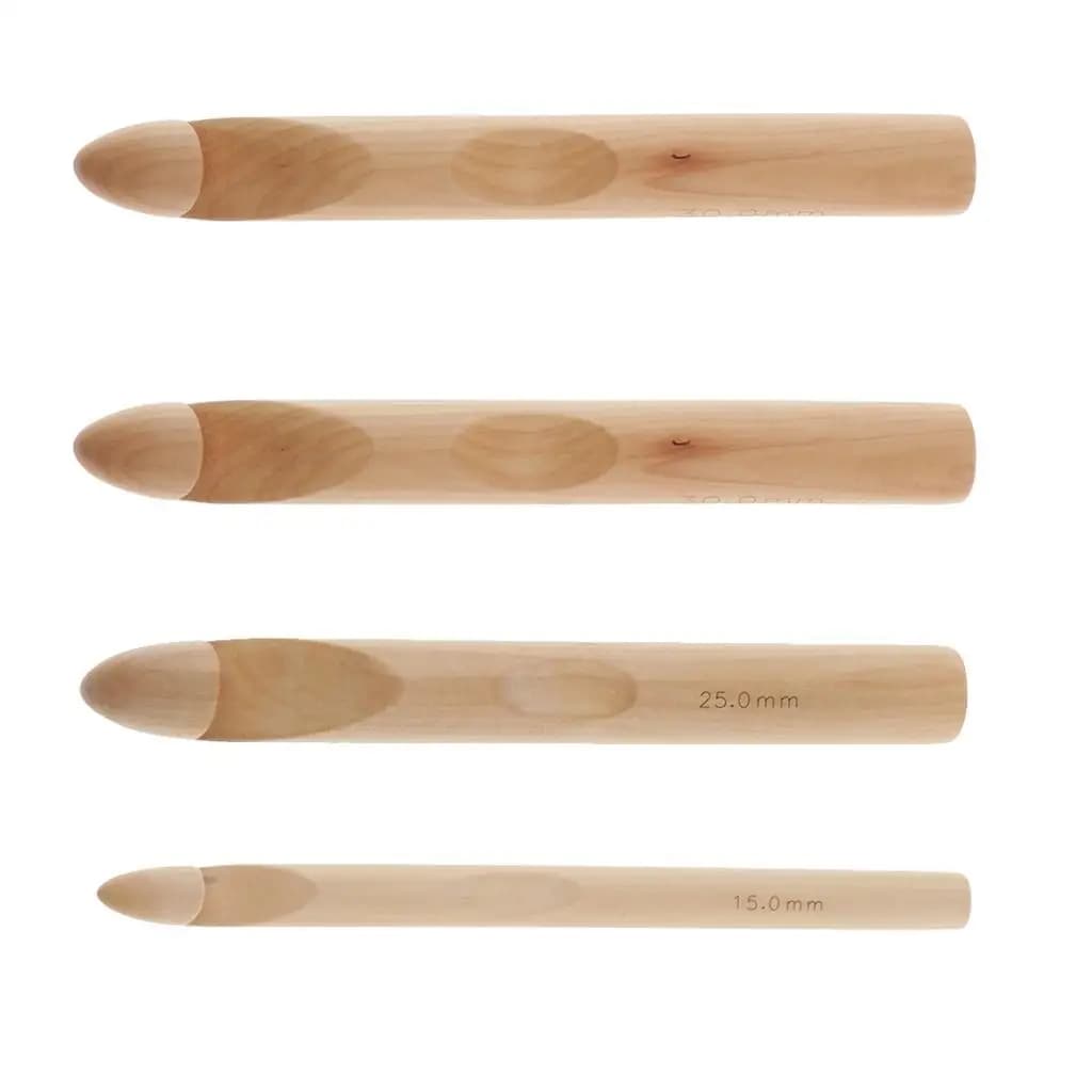 Chunky Crochet Needle Wood Ergonomic Handle Knitting Accessories for Craft DIY Beginner Crochet for Scarves Sweaters