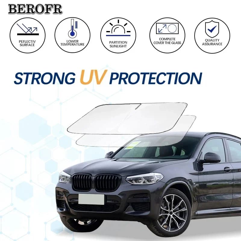 Windshield Sun Shade For BMW X4 F26 G02 Sunshade Sun Visor Protector Foldable Blocks UV Rays Keep Your Car Cooler