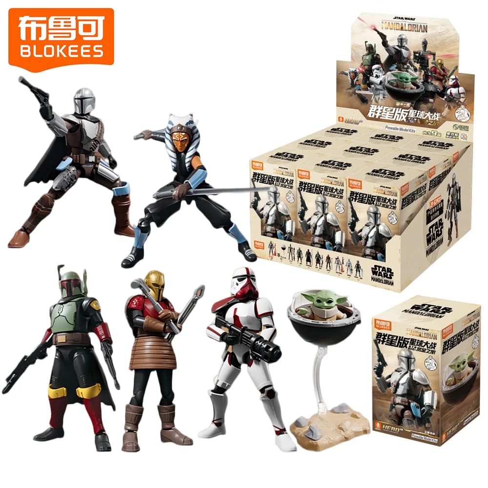 New Blokees Star Wars The Mandalorians Series Blind Box Galaxy Versione Anime Figurina periferica Modello alla moda Regali giocattolo per bambini