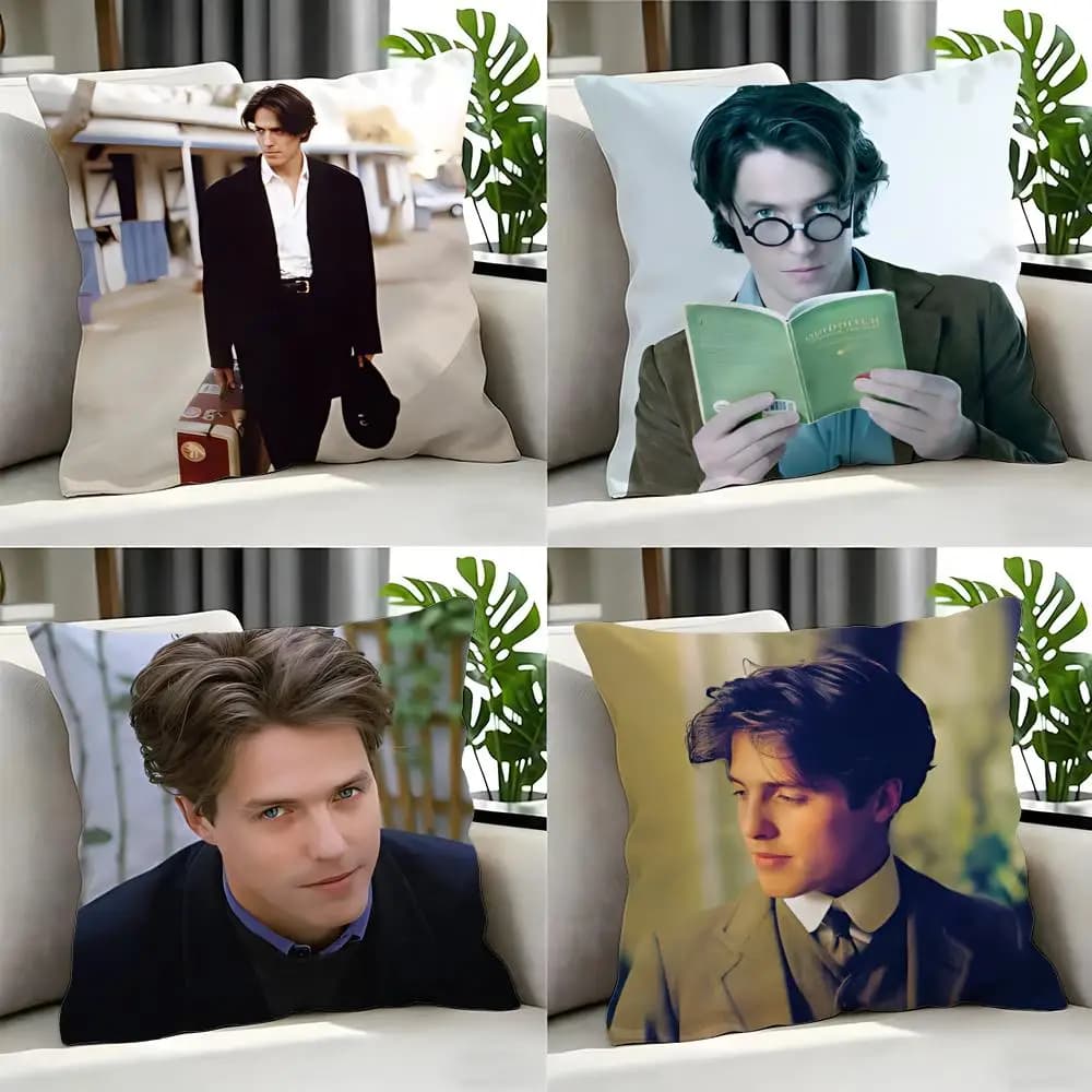 actor Hugh Grant Cushion Cover Cushion Cover Set 4Pcs 50x50 45x45 40x40 Pillowcase Decorative Sofa Home Decor