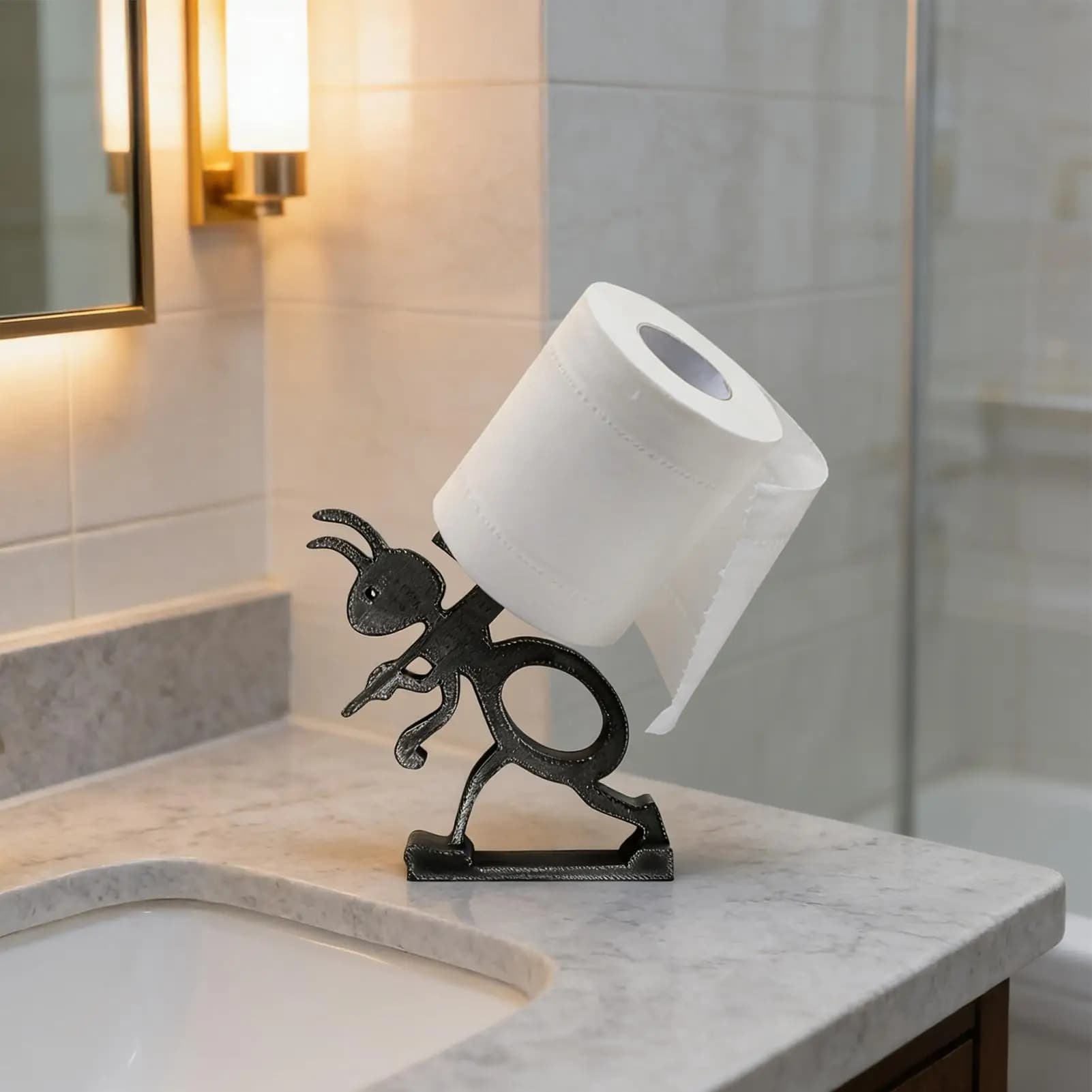Portarotolo per Carta Igienica Moderno a Forma di Formica, Divertente Organizzatore per Bagno, Regalo Unico per Casa e Appartamento
