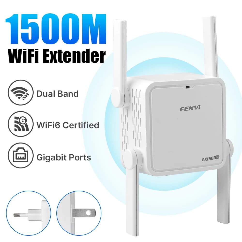 FENVI WIFI6 AX1500 Ripetitore WiFi Dual Band 2.4G e 5GHz Estensore Wireless Ripetitore di Segnale Amplificatore di Rete Ripetitore Wifi a Lungo Raggio