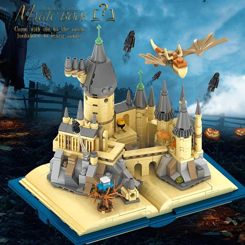 Hogwarts Libro Building Blocks Harry Potter MOC Assemblaggio Modello 3D Drago MOC Mini Figura di mattoni Giocattoli per bambini Regalo di Natale