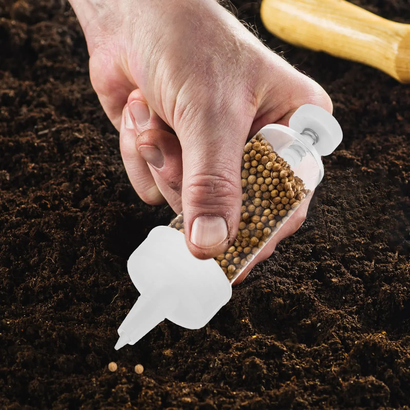 Manual Mini Seed Planter Handheld Dispenser for Even Distribution of Lawn Grass Vegetable Flower Seeds Portable Precision