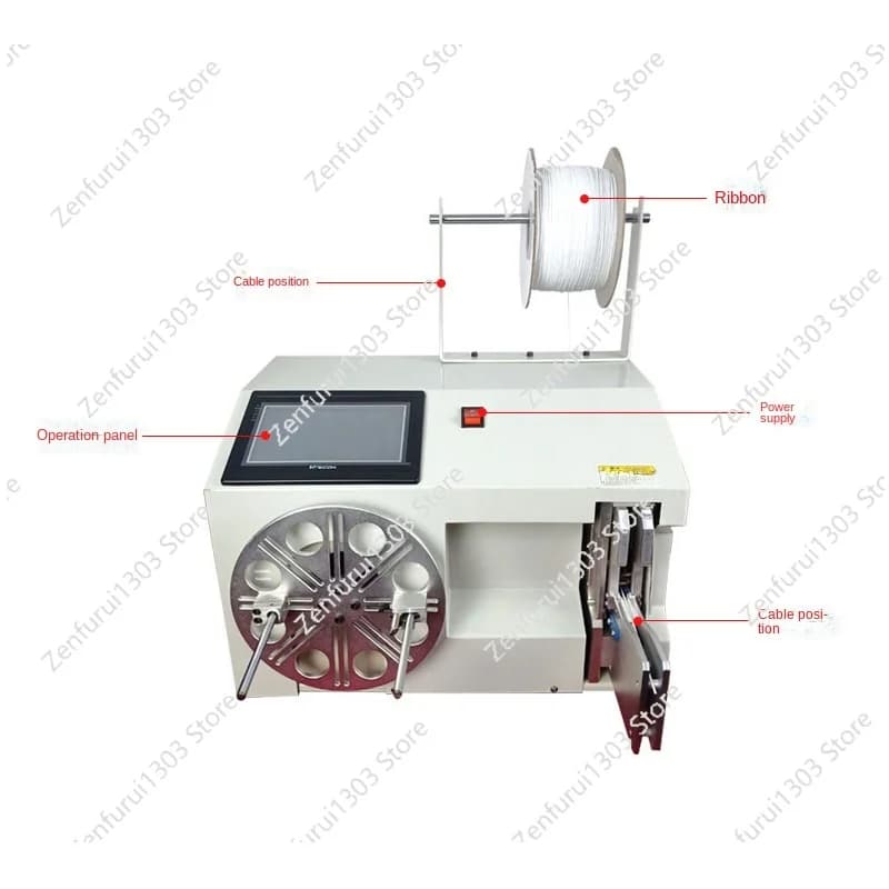 Automatic Wire Coil Winding Machine Cable Binding Tie Tools Electric Digital Touch Screen for Diameter 3-35mm 18-45mm 40-80mm