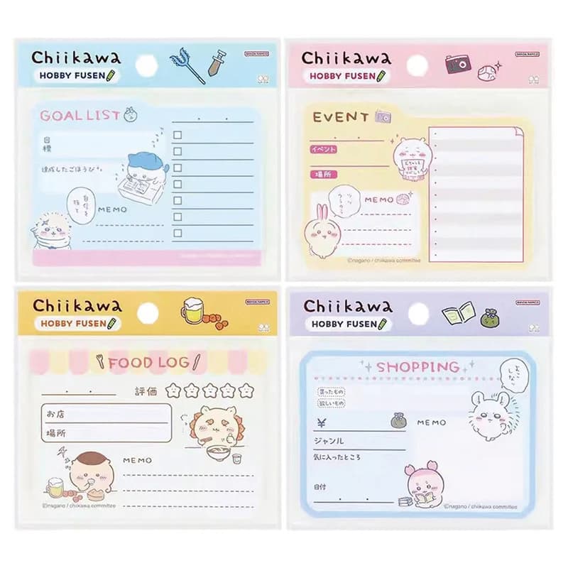 Blocchetti Adesivi Chiikawa: Blocco Note Carino a Tema Cartone Animato per Lista Obiettivi, Registrazione Eventi e Appunti per Planner e Quaderni
