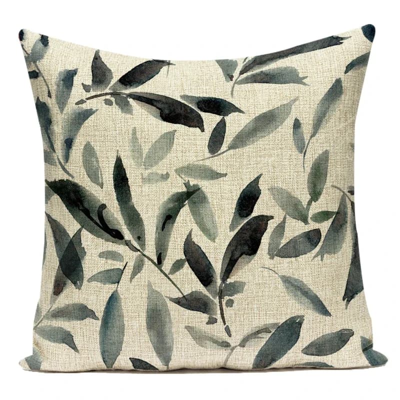 Fodera per cuscino in poliestere Fodera per cuscino con fiori vegetali per la sedia di casa Divano Cuscini decorativi Fodera per cuscini con fiori dipinti ad olio