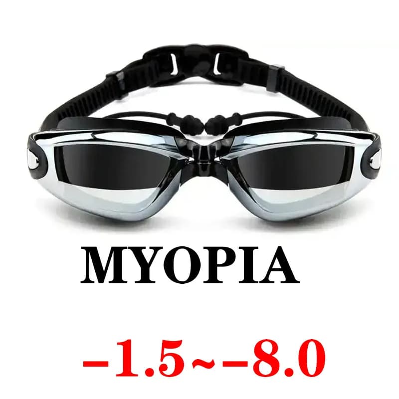 2021 swimming glasses myopia for adults ear plugs professional swimming glasses anti-snatching man woman waterproof optical glasses wholesale