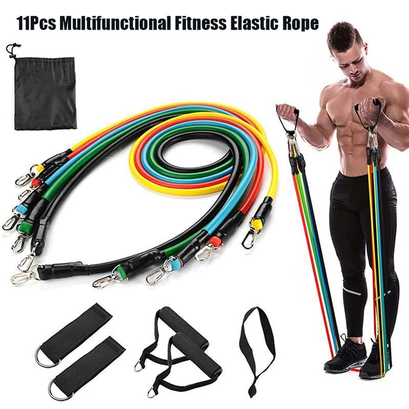 New-1/11Pcs Muscle Training Straps Multifunctional Fitness Tension Strap Fitness Tension Training Harness Elastic Rope