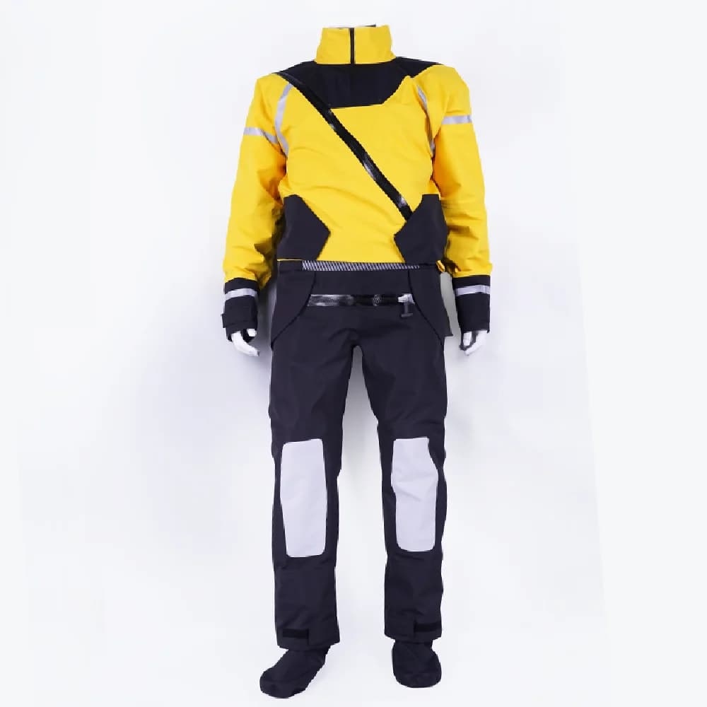Abbigliamento impermeabile con apertura frontale, con dettagli riflettenti per la notte, abbigliamento da kayak, pagaie, drifting