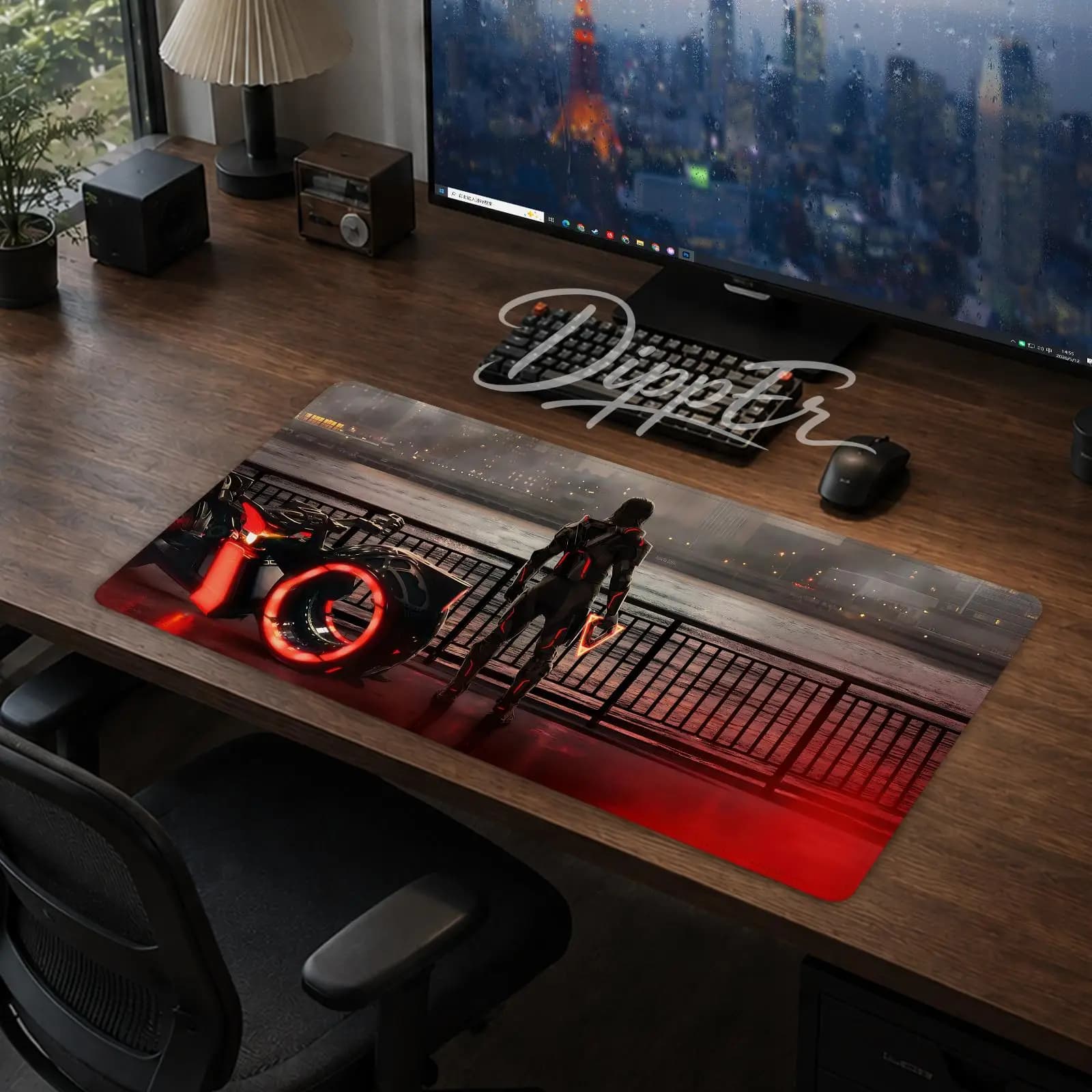 Tappetino per mouse Tron Ares, tappetino da scrivania per gaming e ufficio, antiscivolo, grande, personalizzabile, con bordi cuciti e base in gomma.