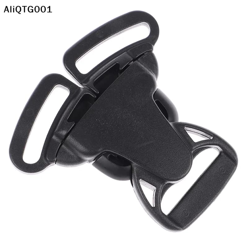 Fibbia a Sgancio Rapido Nera da 25mm a Tre Vie e Tre Punti, Accessorio in Plastica per Seggiolino Auto, Borsa, Cinghia, Zaino