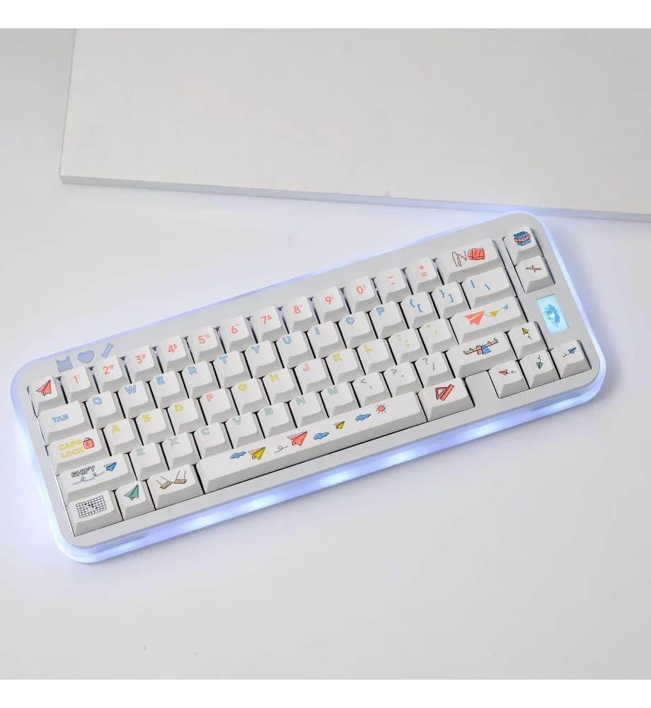 Keycap personality sublimation process Suitable for a variety of mechanical keyboards Paper aircraft keycaps 151 keys PBT