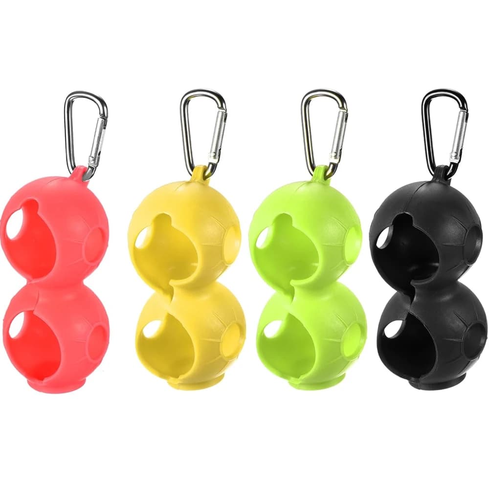 1 supporto per palline da golf, custodia protettiva portatile in silicone per 2 palline con fibbia per cintura da baseball da golf