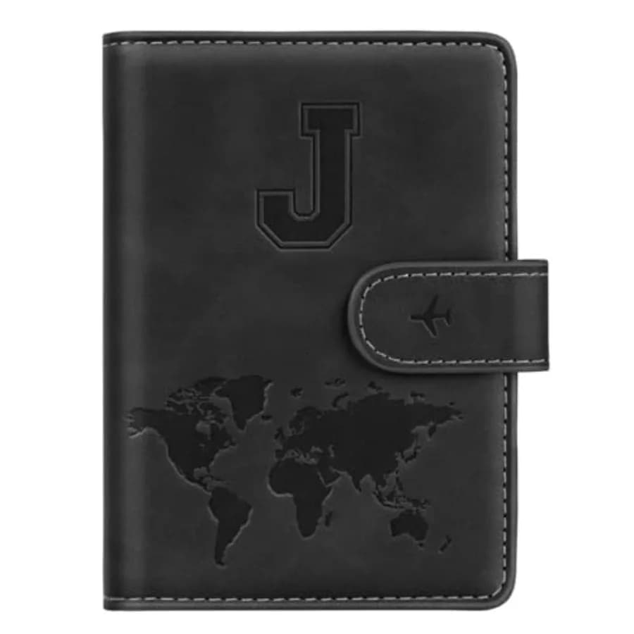 Passport Holder Wallet Cover Personalized Letter A-Z Travel Wallet RFID Blocking Passport Cover Wallet Case for Travel Passport