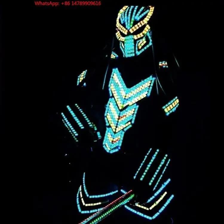 Costume Robot LED Luminoso 2026 di Alta Qualità, Tuta da Ballo Robot LED con Telecomando, Vestiti Luminosi a LED, Disfraz