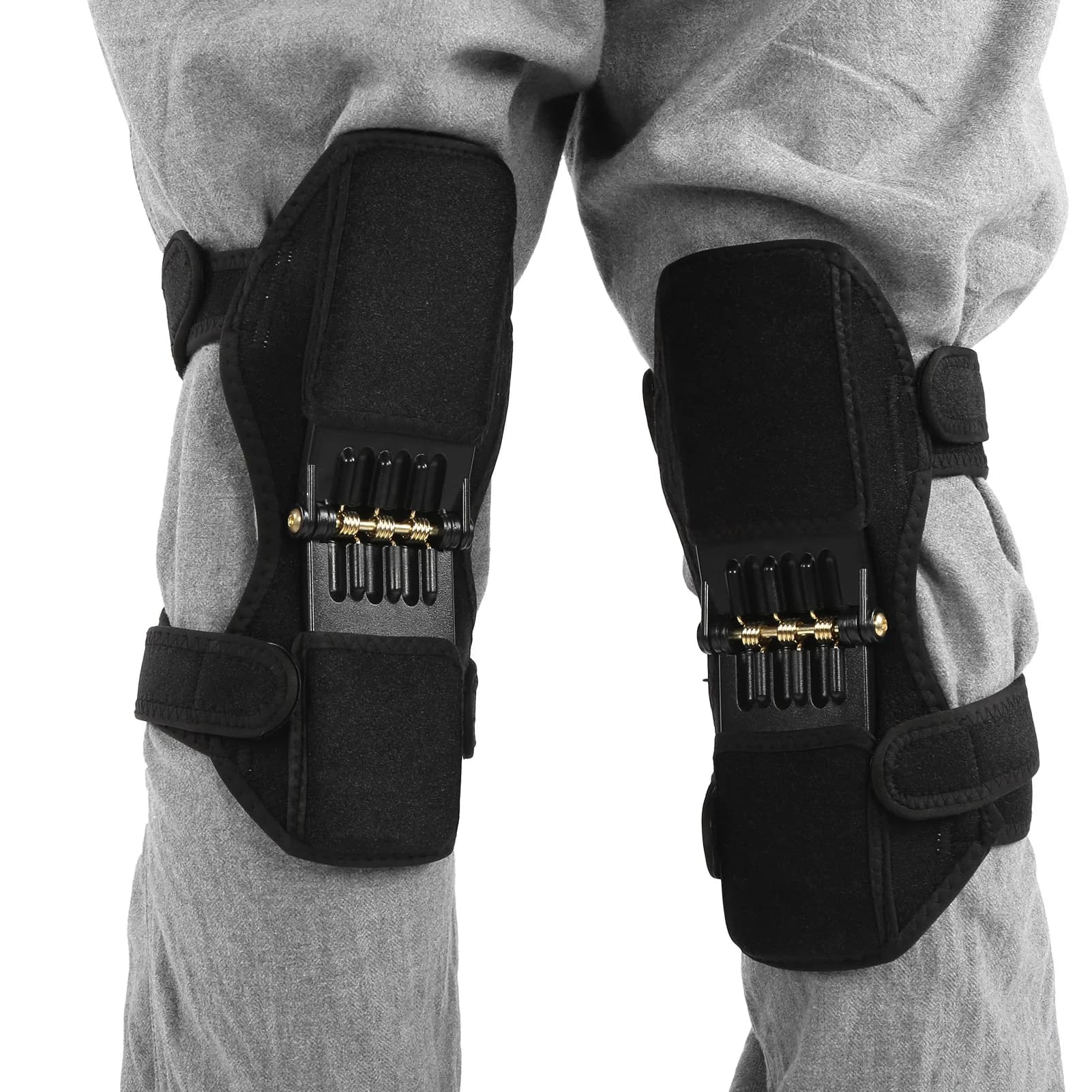 Una coppia di ginocchiere Supporto per ginocchio Potente ginocchiere con forza di molla Protezione per le gambe antiscivolo Protezione per le gambe Ginocchiere con forza di molla