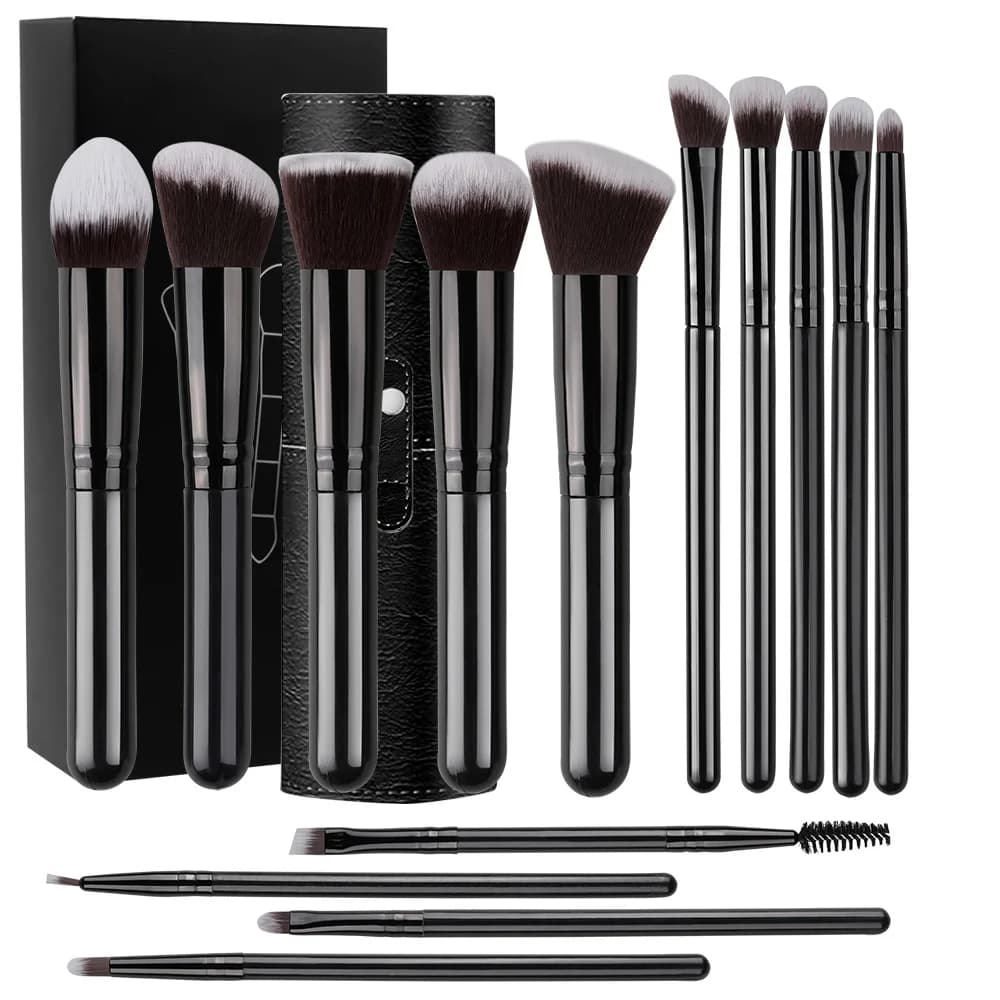 NUOVO set di pennelli per il trucco da 14 pezzi, morbidi e soffici, per fondotinta, fard, polvere, ombretto, strumento di bellezza per cosmetici femminili, regalo di Natale