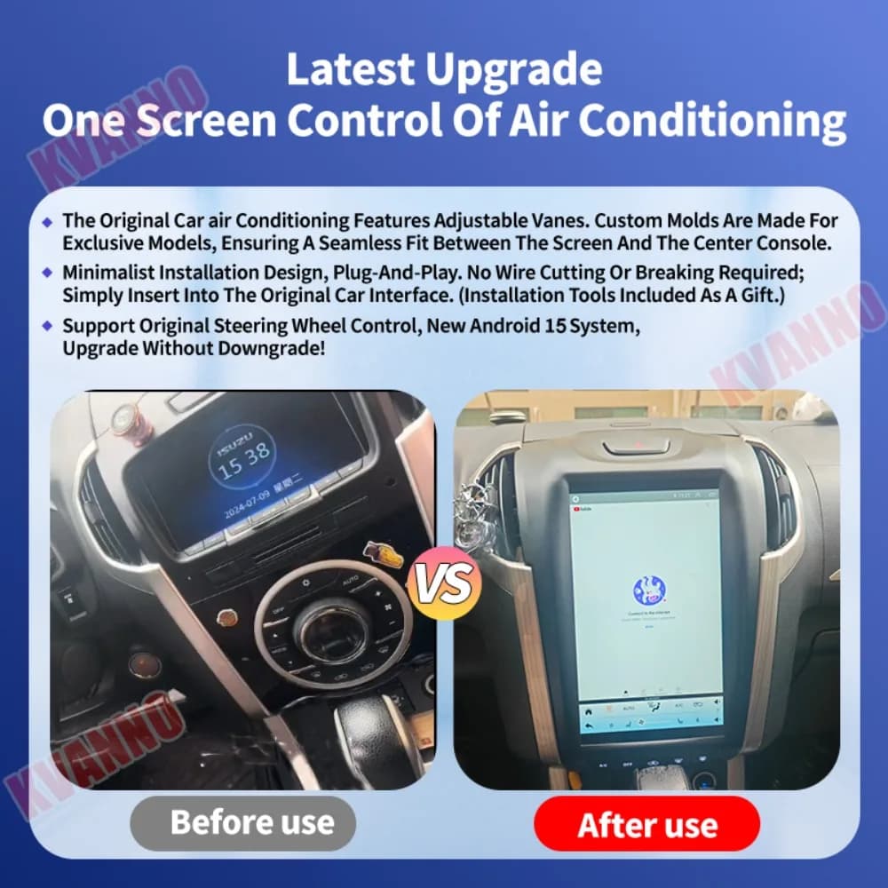 11.6" Android15 Car Ips Screen For Isuzu D-Max Mu-X Chevrolet S10 Trailblazer 2015-2018 Multimidia Video Player Carplay 4G WIFI