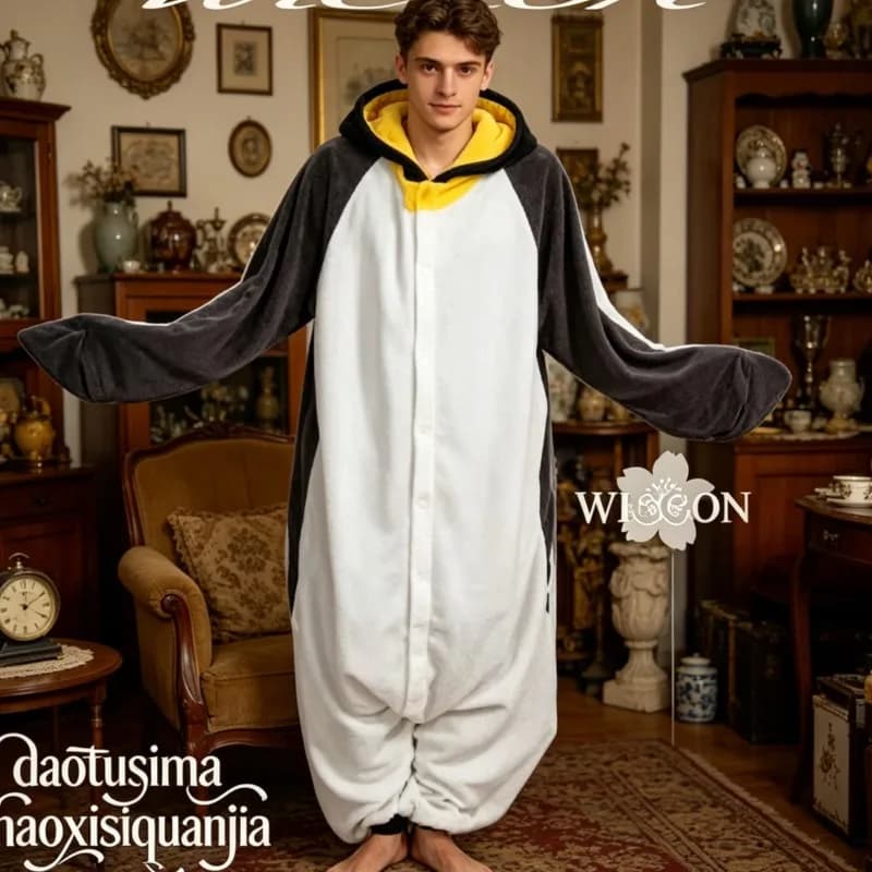 Pigiama e Abbigliamento da Casa in Pelliccia a Tema Pinguino Kawaii Gugugaga Endministrator di Endfield (Arknights) per Cosplay Anime Game