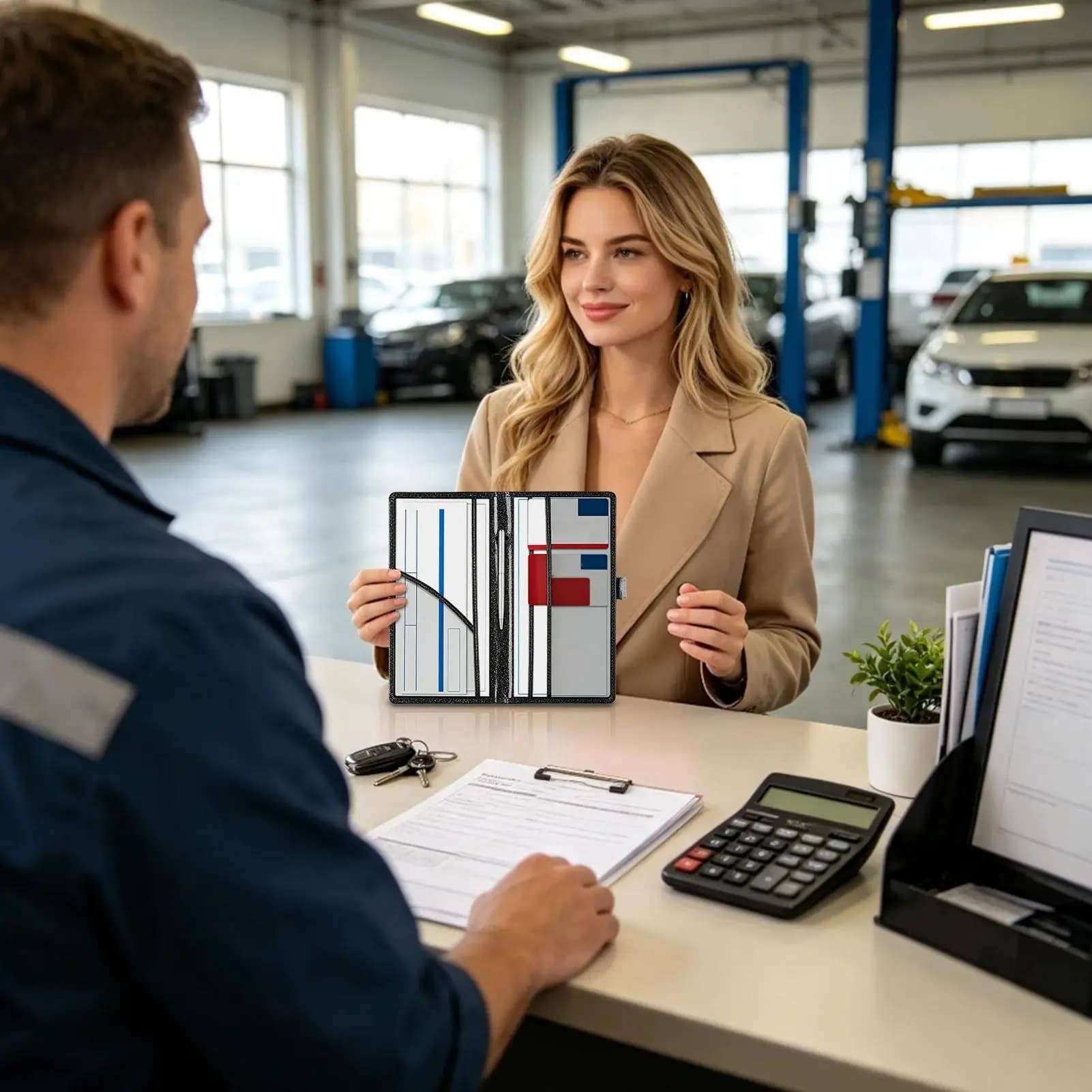 Car Insurance Holder PU Automotive Document Sleeve Organizer Magnetic Car Registration And Insurance Holder For Vehicle Truck