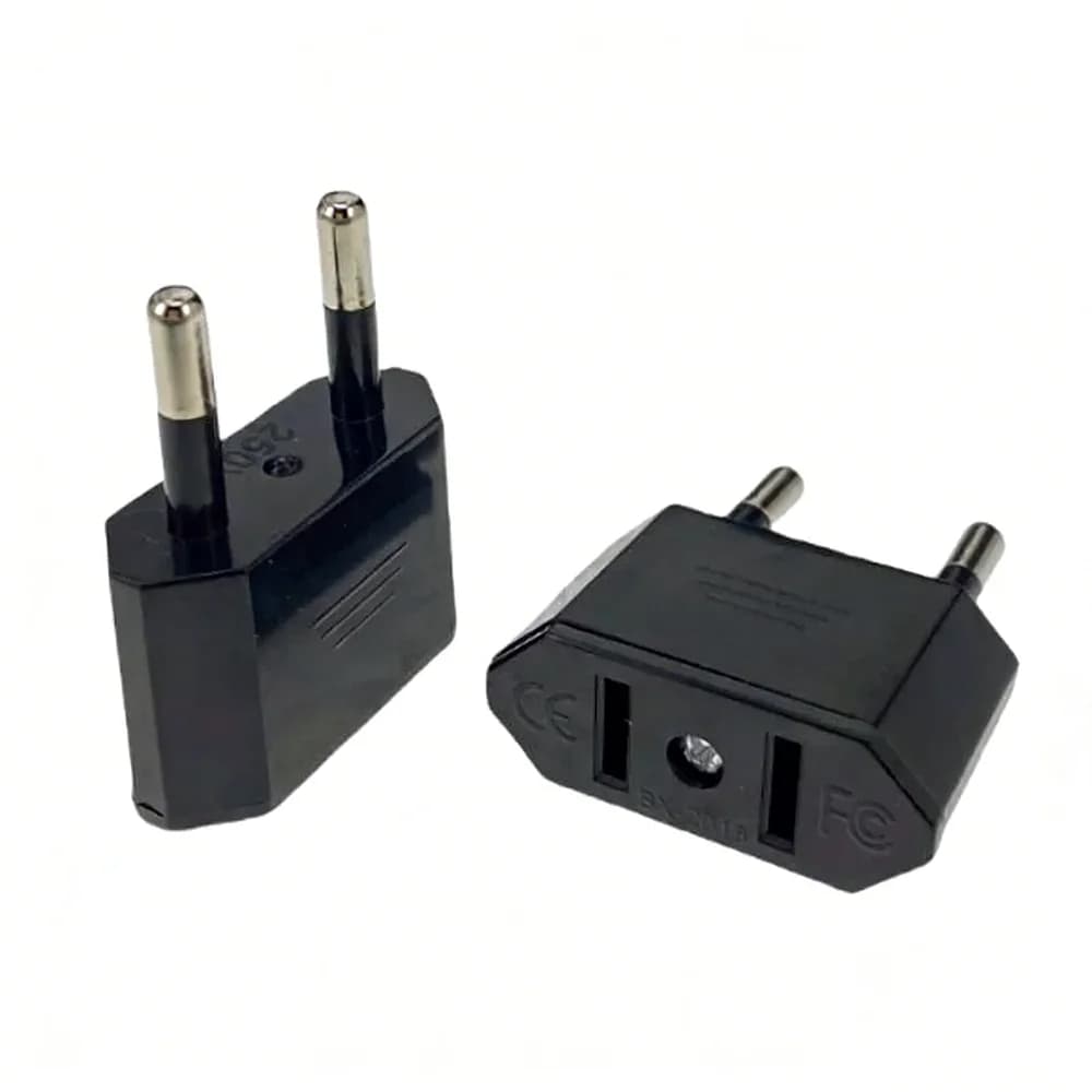 ZIJAZO Travel Power Adapter from USA/China to Europe, 2 Pin American Plug Adapter