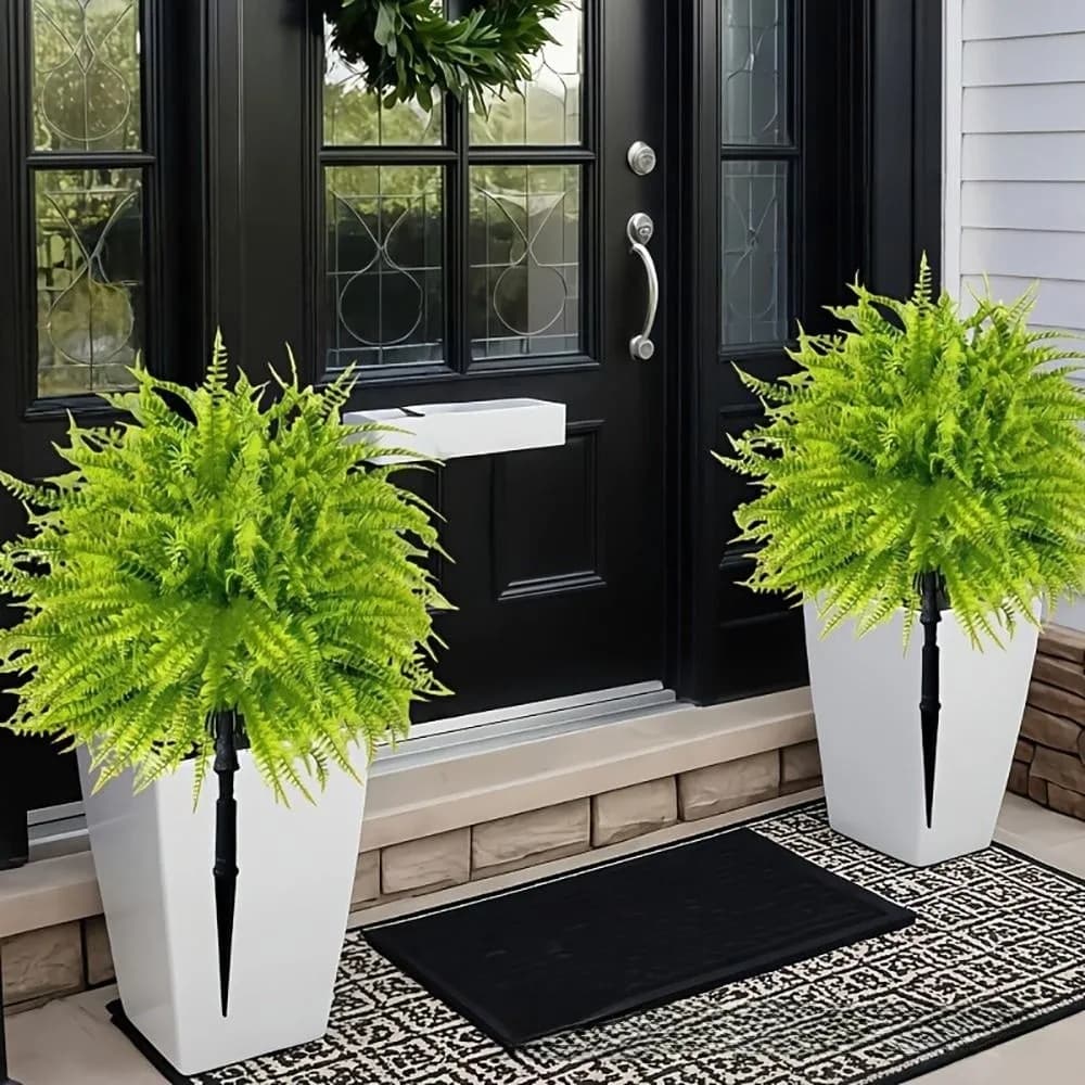 Multicolor Persian Fern Artificial Plant with Ground Stake UV Resistant Simulation Lavender Plant Waterproof No Fade
