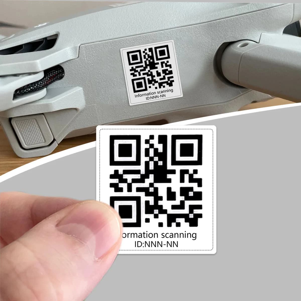 Set di adesivi per identificazione drone: decalcomanie di registrazione FAA/CAA resistenti alle intemperie per l'identificazione (set di 20 adesivi bianchi)