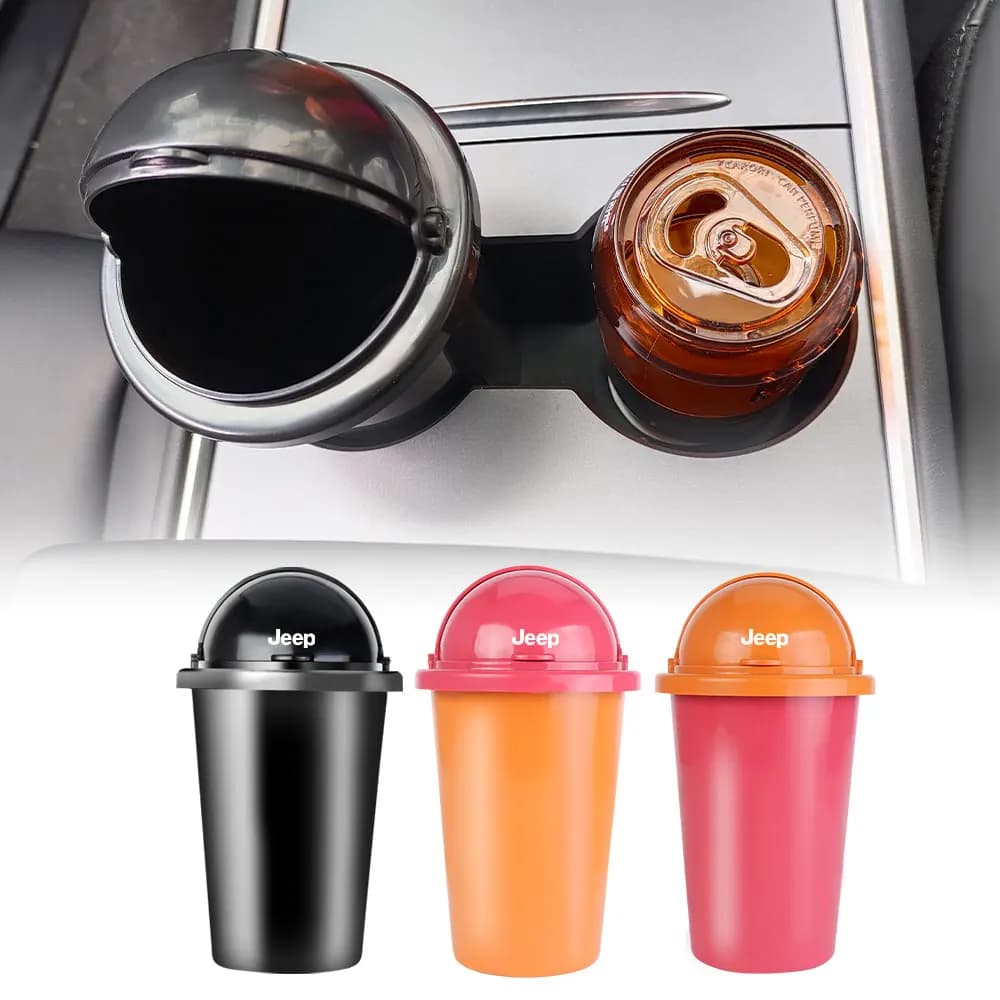 Creativo Auto Pattumiera Con Coperchio Altalena Organizzatore Scatola di Immagazzinaggio Spazzatura Per JEEP Renegade GrandCherokee Wrangler Compass Accessori