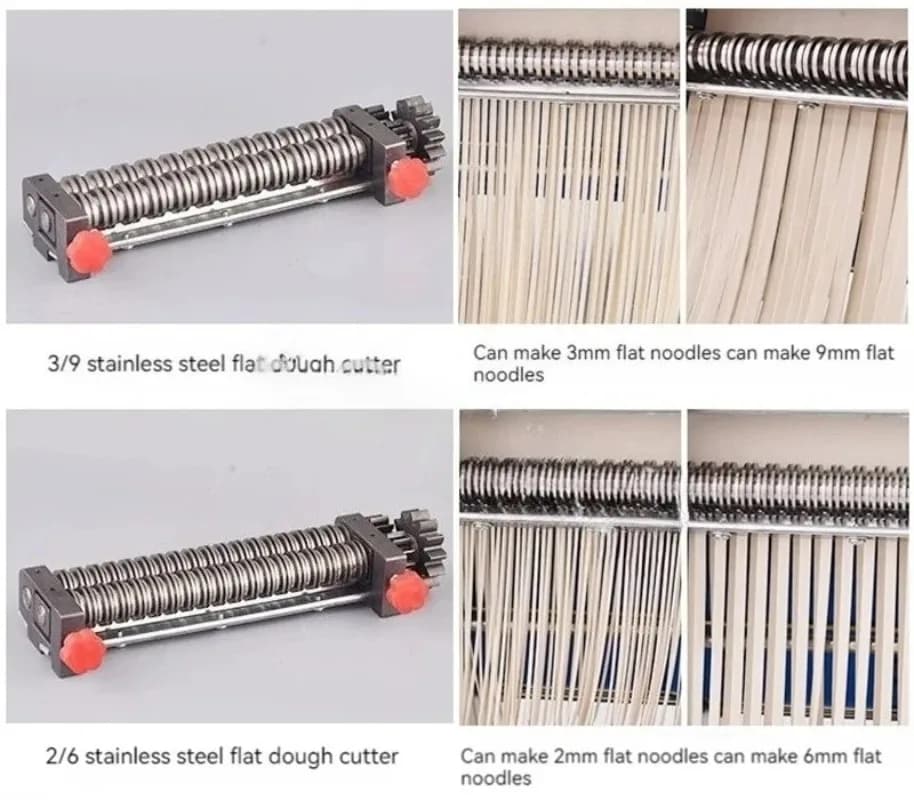 Macchina Elettrica Commerciale per Pasta 550W, Pressa per Noodle in Acciaio Inox, Impastatrice da Tavolo per Pasta e Ravioli