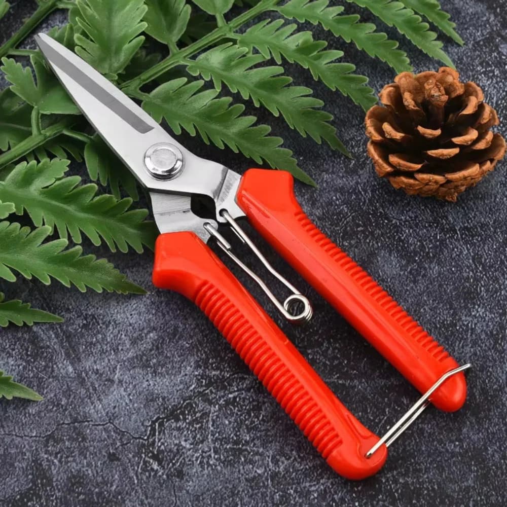 5PCS Straight Head Pruning Shears Non-slip HandleStainless Steel Outils Manuels Household Bonsai Garden Scissors Pruing Shear