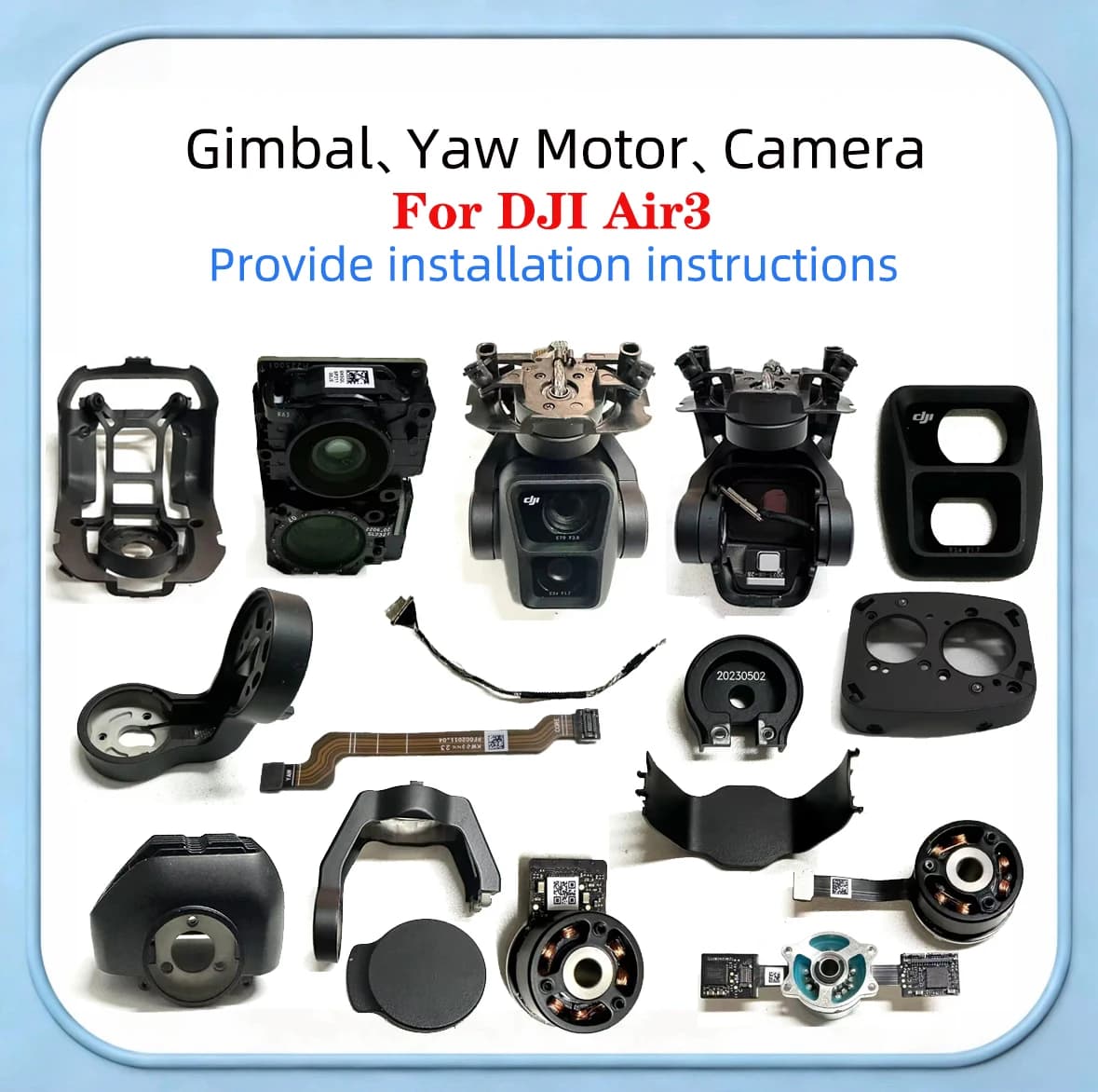 Cavo Gimbal PTZ per Mavic Air 3, Linea Coassiale, Bracci Motore Yaw & Roll con Coperture Gimbal per Drone DJI Air 3
