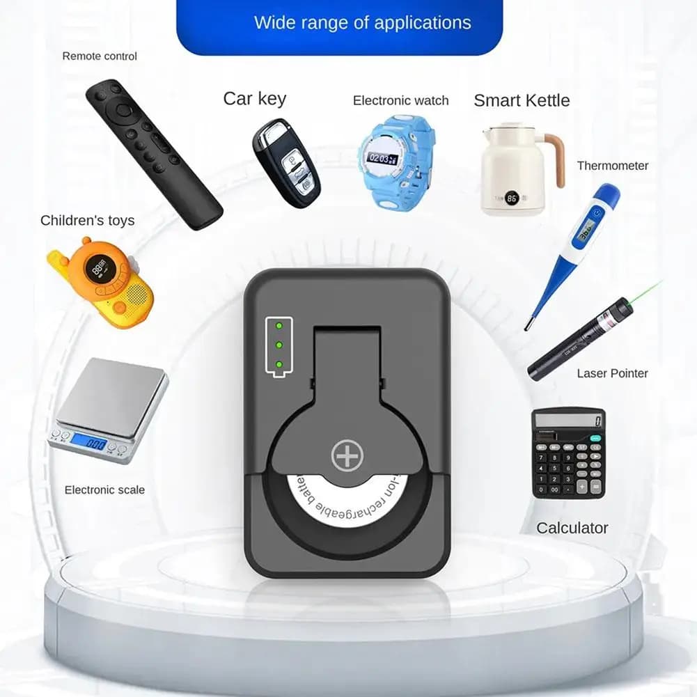 Portable Button Charger Universal Loader Mini Button Cells Rechargeable Lithium Battery Type C Intelligent LIR2032 LIR2450 4.2V