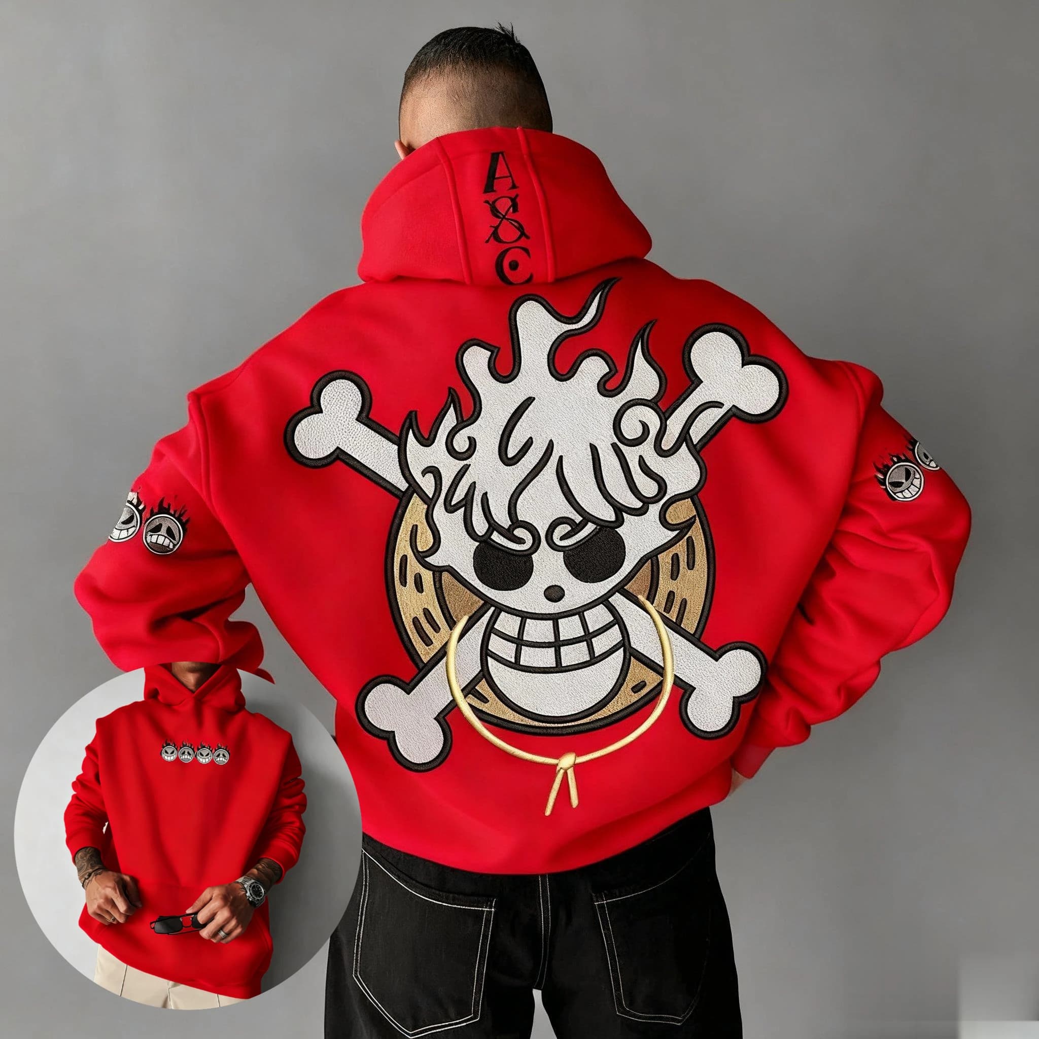 Felpa con cappuccio anime oversize in un unico pezzo uomo donna pullover felpa stampa grafica cartone animato streetwear casual autunno inverno vestiti Y2k