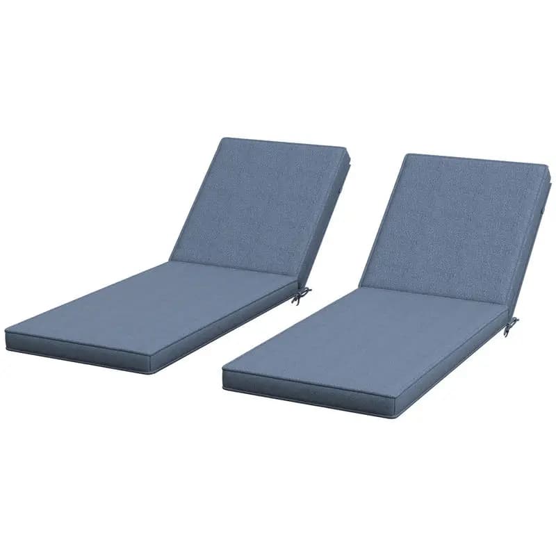 Cuscini per sedie da giardino in 2 pezzi con schienale, cuscini di ricambio per poltrona lounge da esterno, blu cielo