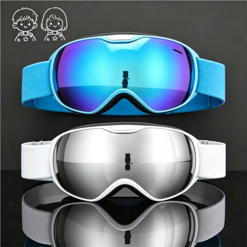Boys Girls Wind Blocking Snow Goggles For All Weather, Breathable HD Anti-fog Coated Lens, Sturdy Ski Resort Protective Gear