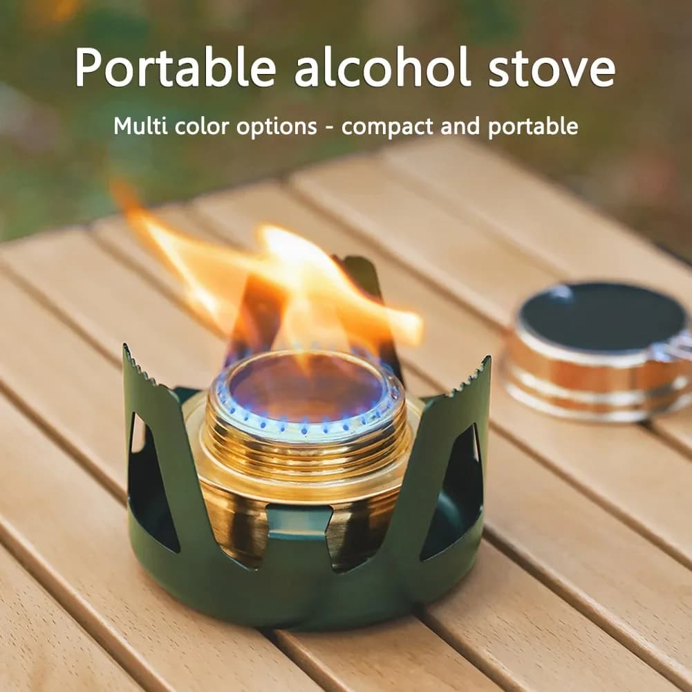 Mini Portable Alcohol Oven Burner with Adjustable Fire Power Gasoline Stove Aluminum Alloy Brace Ultralight Brass Camping Stoves