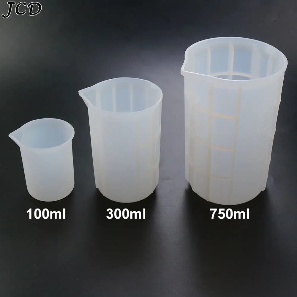 JCD 100ML/300ML/750ML Misurino in Silicone con Bilancia Torta per Uso Alimentare Fare Tazze di Separazione Candela FAI DA TE Resina Epossidica Strumenti Misti