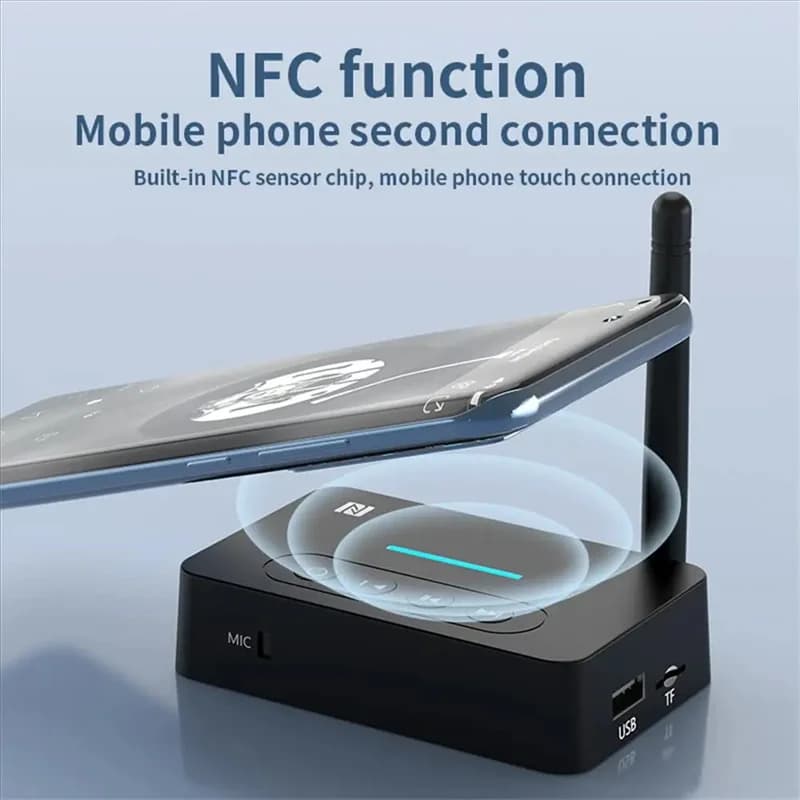 A99E-Adattatore wireless NFC Ricevitore audio Bluetooth Trasmettitore Scheda USB TF Riproduzione musicale AUX A Amplificatore audio Stereo