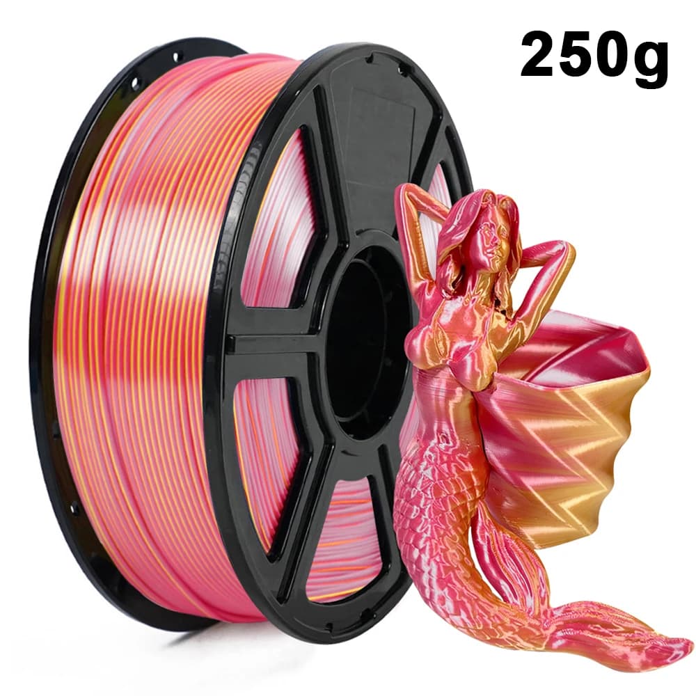 250g Two Colors Green Gold Plating 3D Printer Filament 1.75mm Red Rose Gold Silk 500g 1Kg 3D Printing Material Magic Dual Color Pla