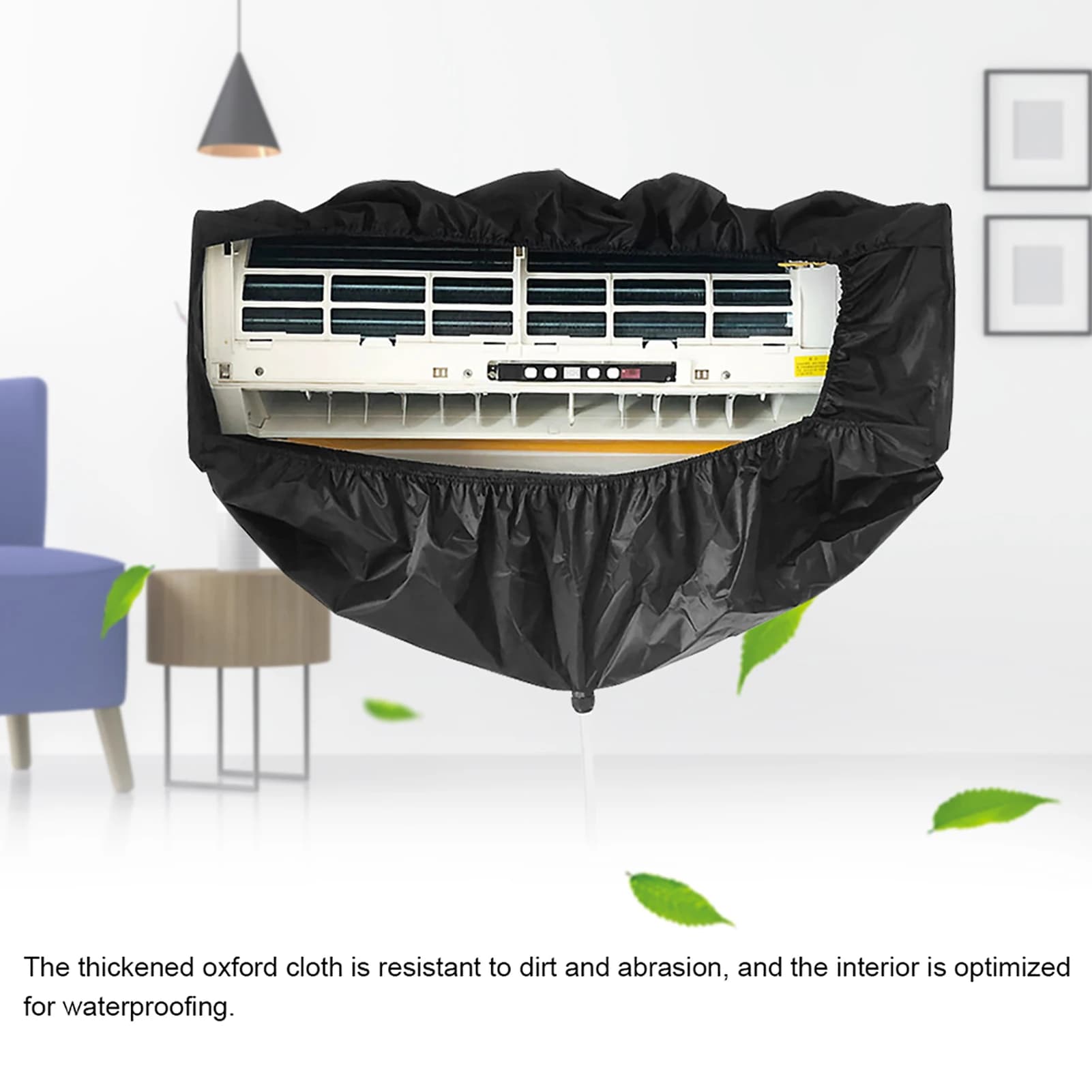 Black Air Conditioning Cleaning Bag Clean Protective Bag for Wall Mounted Waterproof Powder Washing