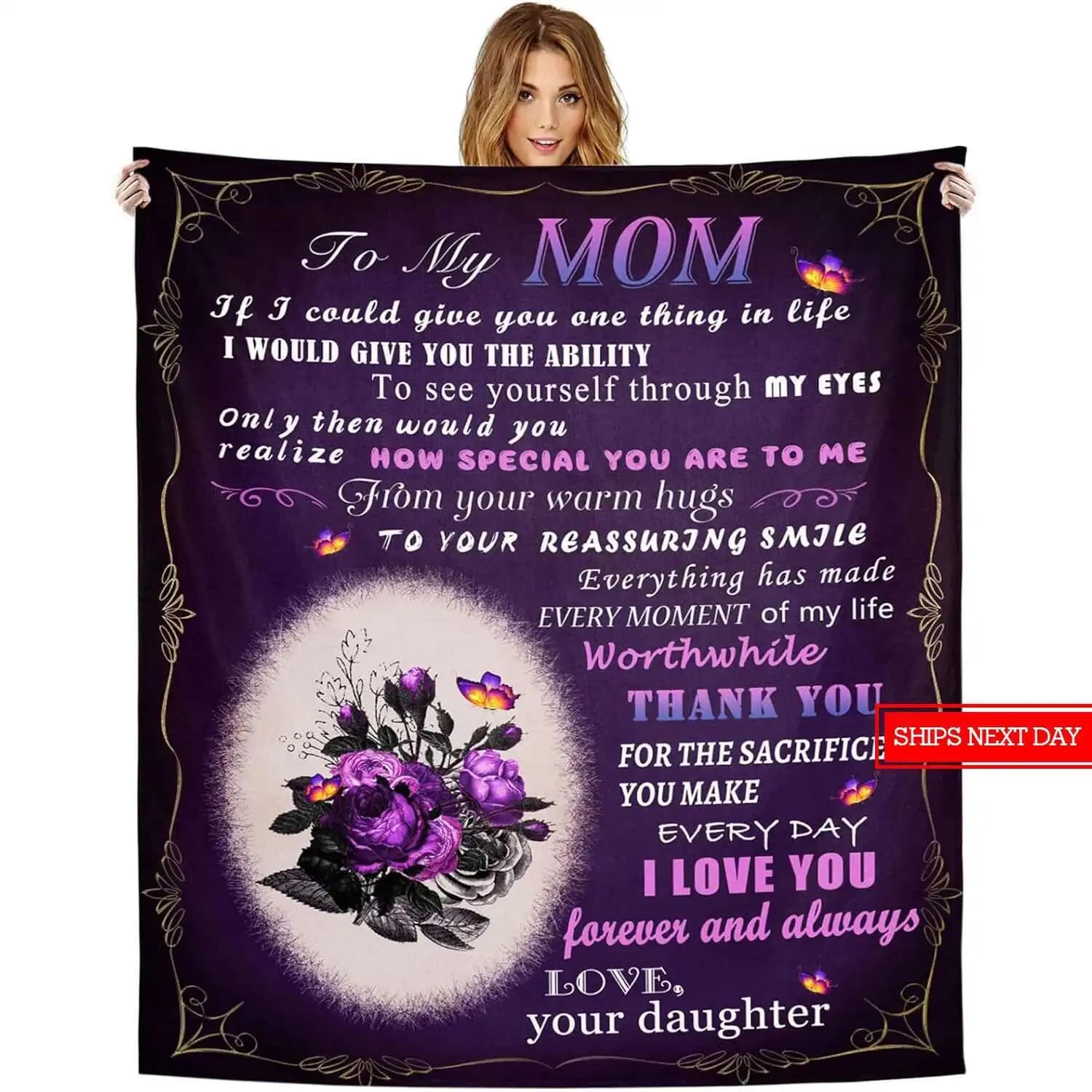 Festa della mamma, un regalo da mia figlia al mio miglior regalo della mamma, la coperta di flanella della mia madre