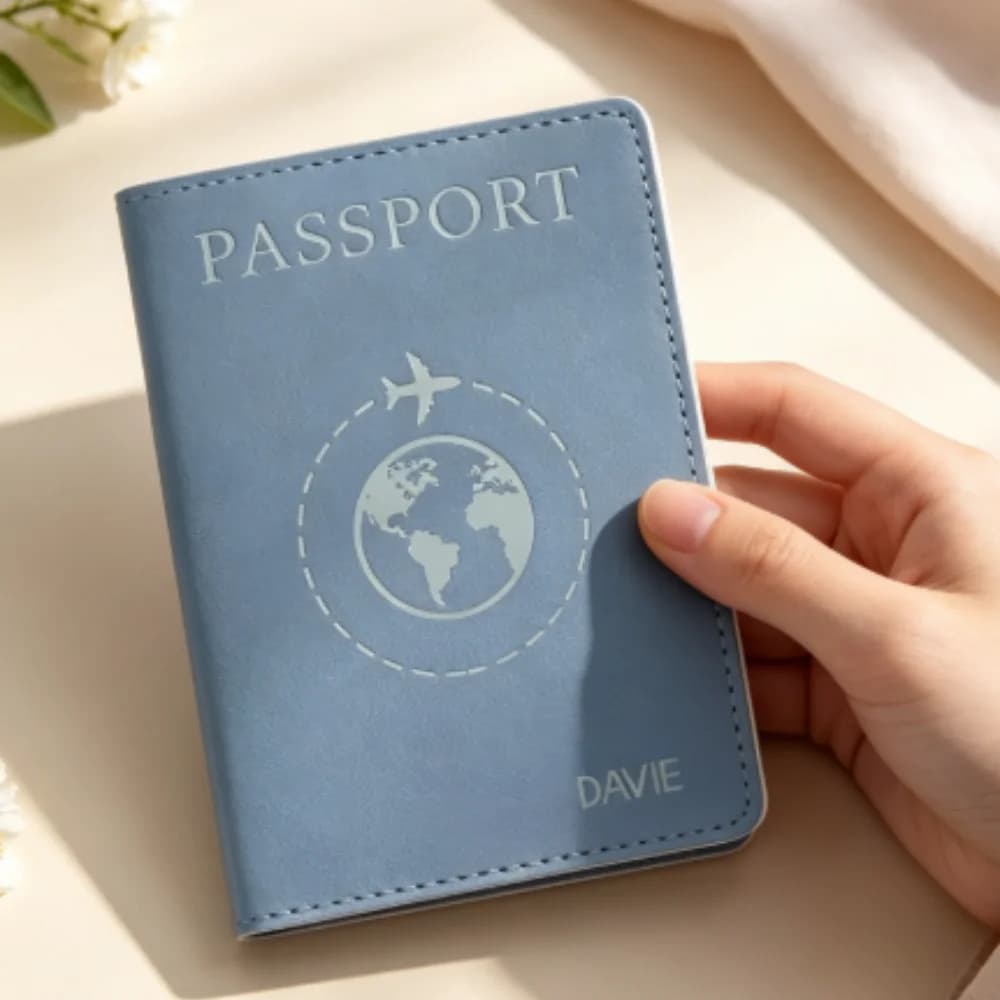 Customized World Map Pattern PU Passport Holder, Slim Portable Travel Essential, Must-Have Accessory For Cruise Trips
