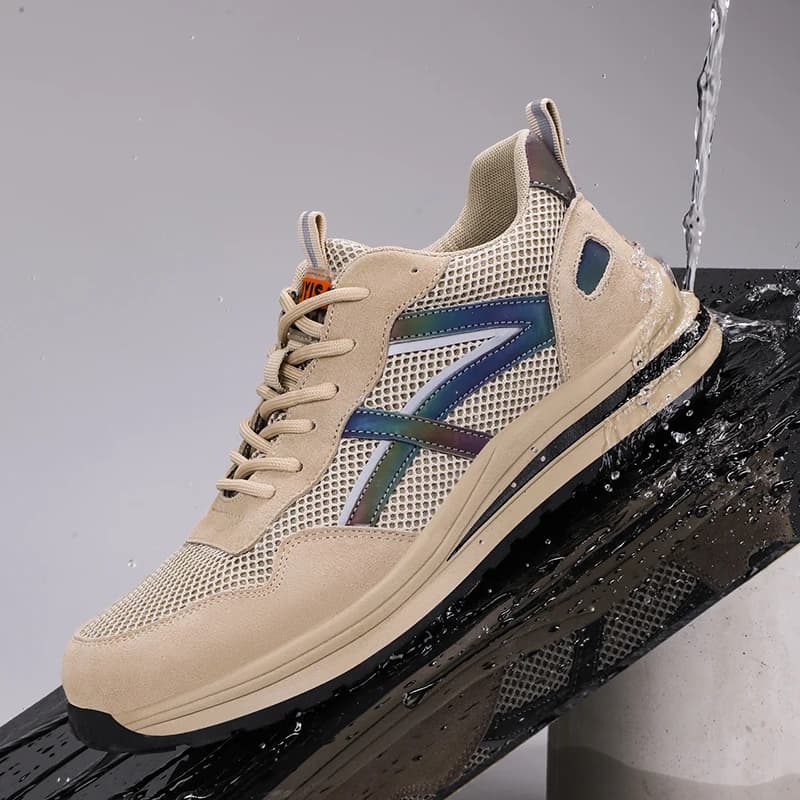 Scarpe da lavoro da uomo, suola in gomma anti-schiacciamento e anti-perforazione, modello estivo