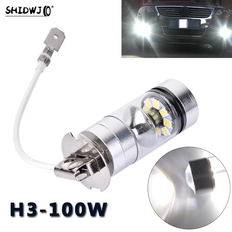 2pcs H3 100W lampada a LED per auto fendinebbia coda di guida lampadina di ricambio per autoveicoli ad alta potenza diodo a emissione luminosa lampada frontale Singnal
