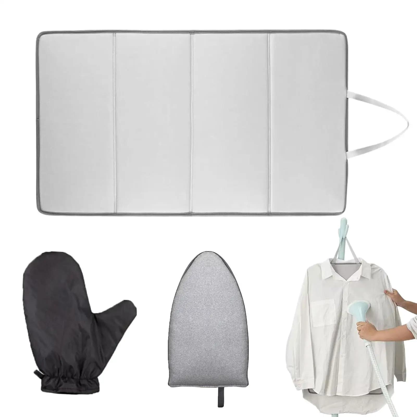Tappetino da stiro Coperta da stiro pieghevole portatile Spessa resistente al calore Abbigliamento da viaggio Protezione da tavolo Tappetino per lavanderia