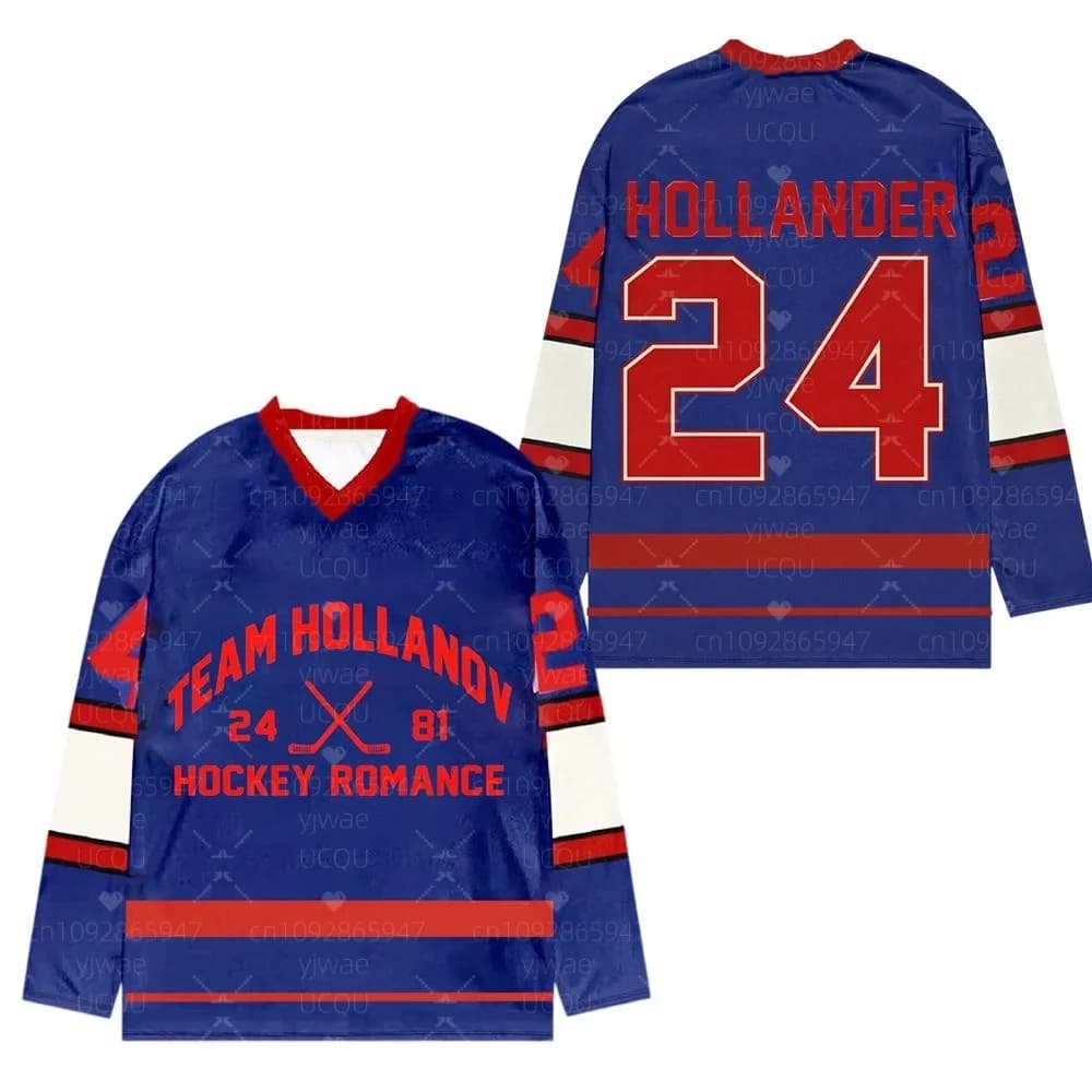 Maglia da Hockey Rivality Riscaldata per Cosplay, Manica Lunga, Unisex, Modello Rozanov HOLLANDER con Scollo a V