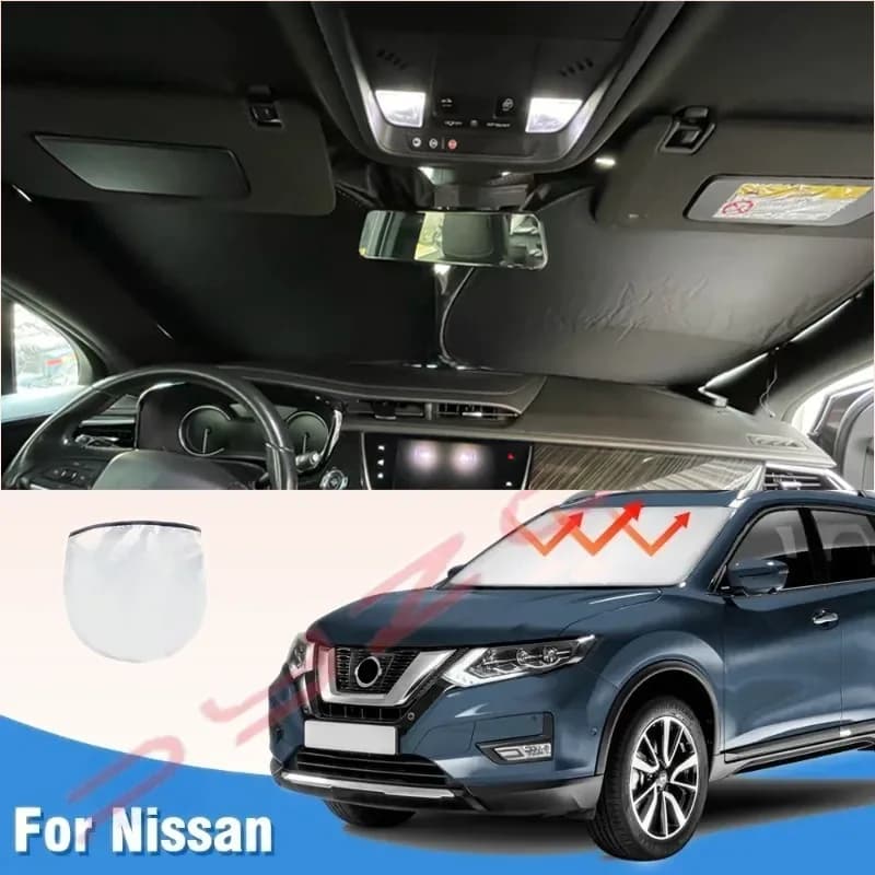 Car Windshield Sun Shade for Nissan X-trail T30 T31 T32 Xtrail Sunshade Sun Visor Protector Foldable Blocks UV Rays Accessories