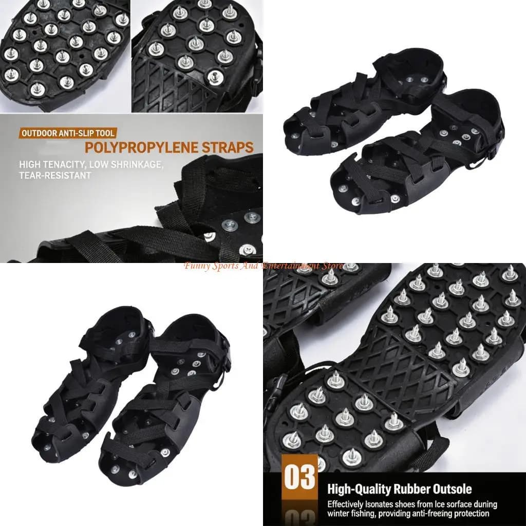 C4DE Ice Fishing Hiking Snow Cleats Anti Slip Ice Grip For Boot And Shoes