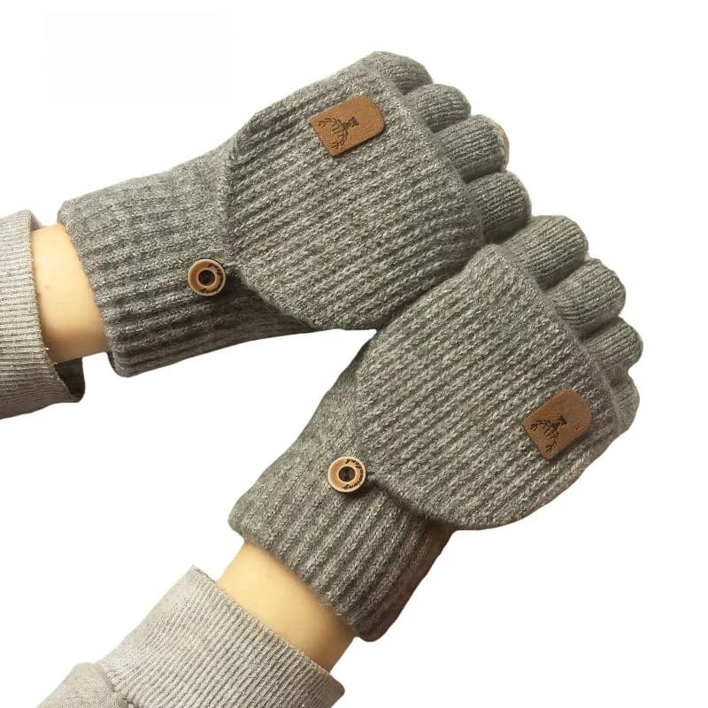 Winter half fingers gloves, suitable for both men and women, thick and warm touch screen gloves, half finger gloves for students